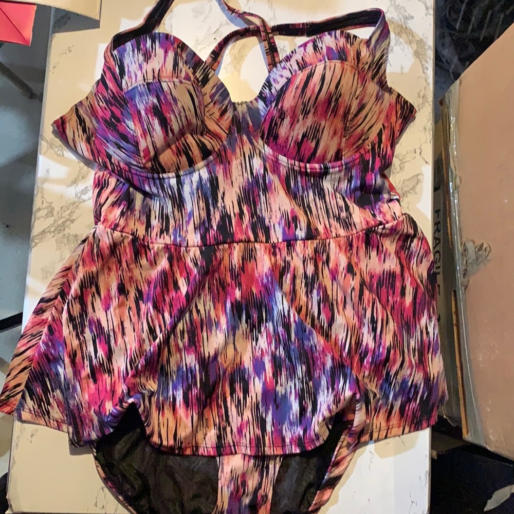 Torrid Skirted peplum bathing suit /dress